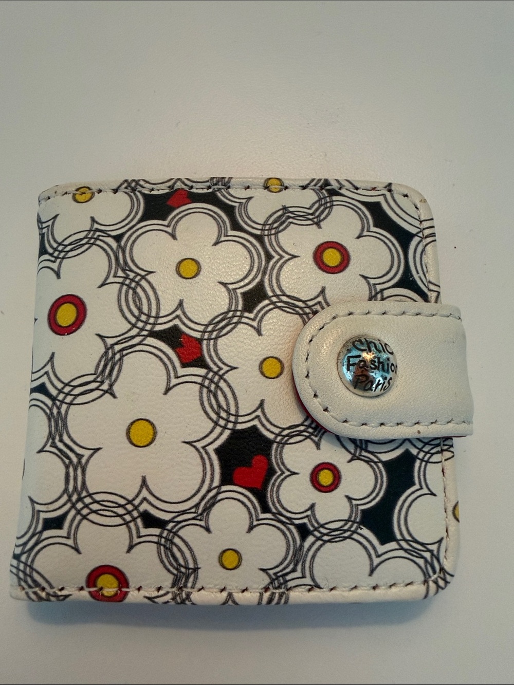 Brighton White Floral Wallet with Red and Yellow Accents